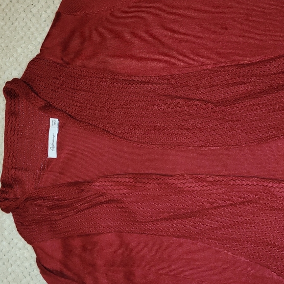Deep red knit open cardigan - Picture 2 of 3